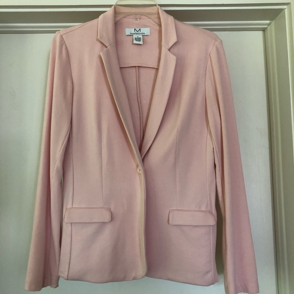 Magaschoni pale pink knit blazer sz S